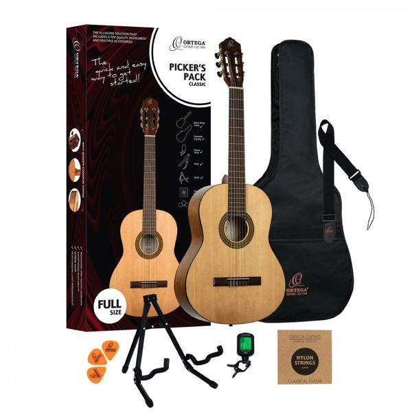 Ortega RPPC44 Klassisk Gitar 4/4 - Pickers Pack