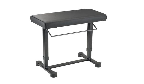 K&M 14080 Uplift Pianobenk, imitert skinn, sort
