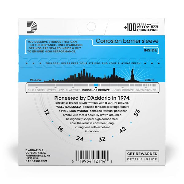 D'Addario EJ16 Phosphor Bronze (012-053)