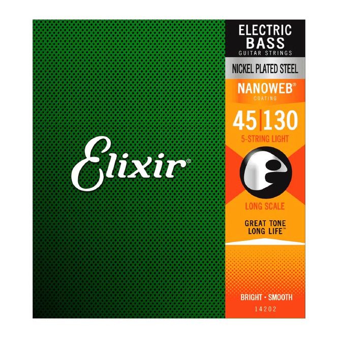 Hovedbilde Elixir Nanoweb Nickel Plated Steel 5-String Bass (045-130)